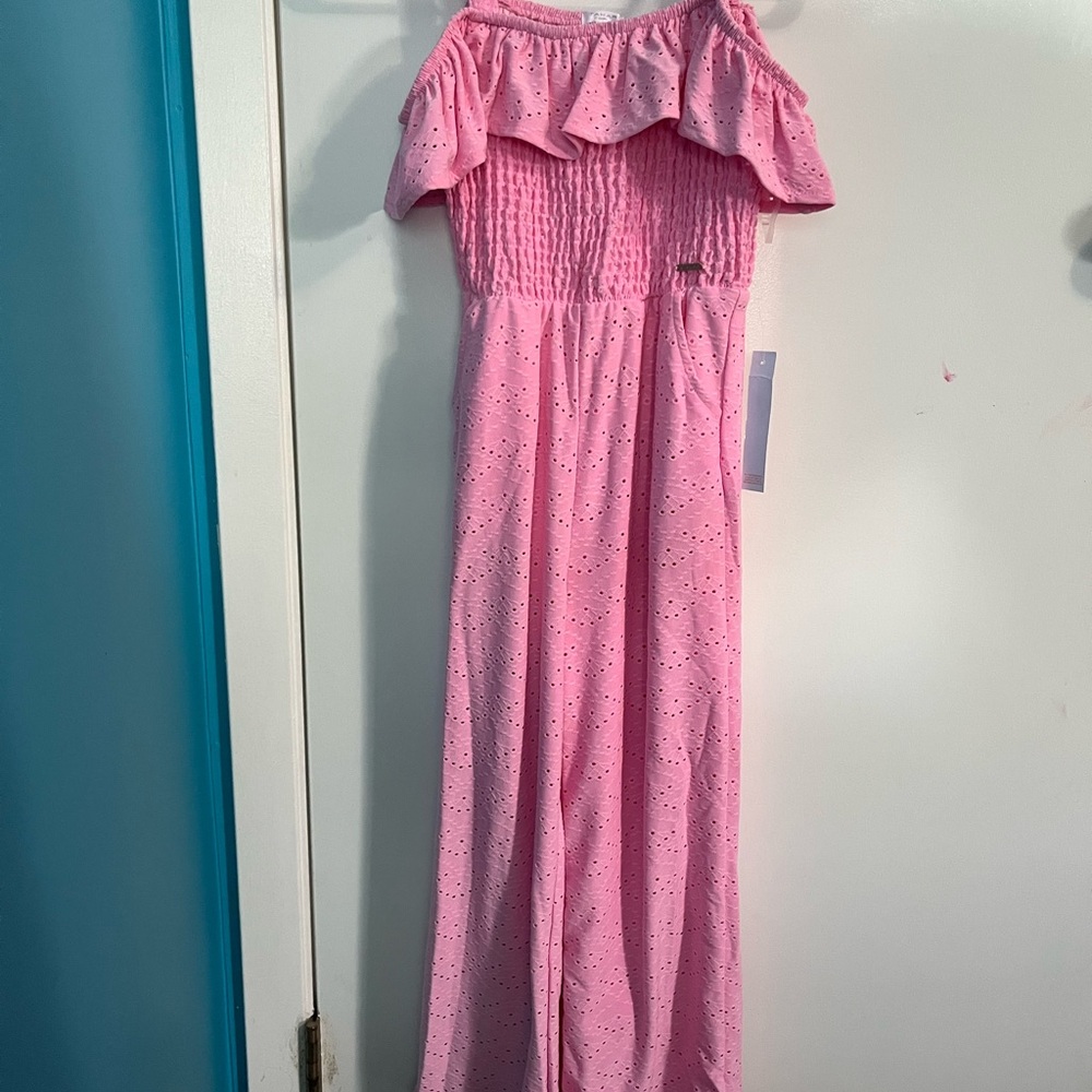 Tahari Pink Eyelet Top